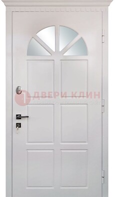 Светлая железная дверь со стеклом ДС-29 в Пушкино