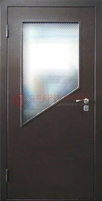 Стальная дверь со стеклом ДС-5 в кирпичный коттедж в Пушкино