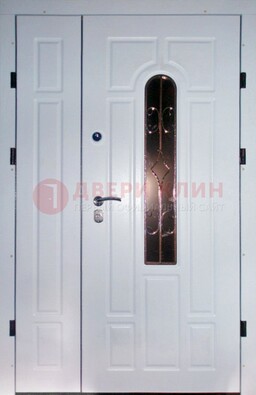 Входная дверь Винорит со стеклом в белом цвете ДСК-277 в Пушкино