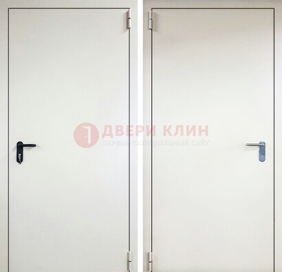 Белая железная противопожарная дверь ДТ-16 в Домодедово