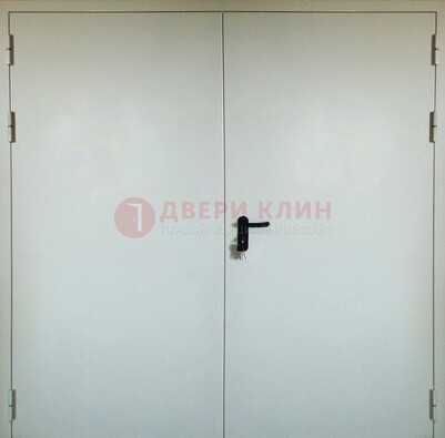 Белая металлическая техническая дверь ДТ-8 в Пушкино