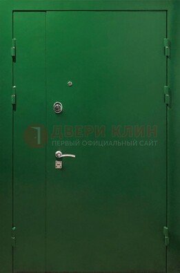 Зеленая распашная тамбурная дверь Порошок ДТМ-47 в Пушкино