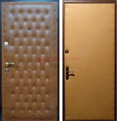 Желтая железная дверь с винилискожей ДВ-2 в Пушкино