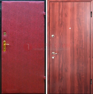 Красная входная дверь с винилискожей ДВ-30 в Пушкино