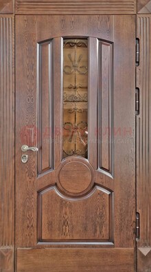 Входная дверь с виноритом и стеклом ДВТ-161 в Пушкино