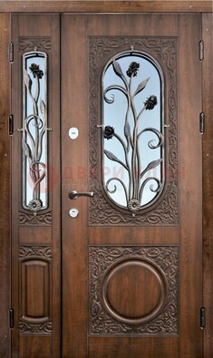 Железная дверь с виноритом и ковкой ДВТ-180 в Пушкино