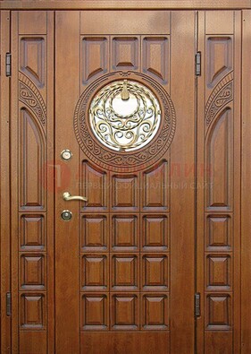 Металлическая филенчатая дверь с виноритом ДВТ-191 в Пушкино