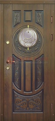Одностворчатая входная дверь с виноритом и стеклом ДВТ-193 в Пушкино