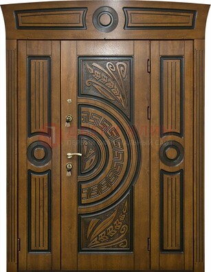 Парадная входная дверь с виноритом и узором ДВТ-194 в Пушкино