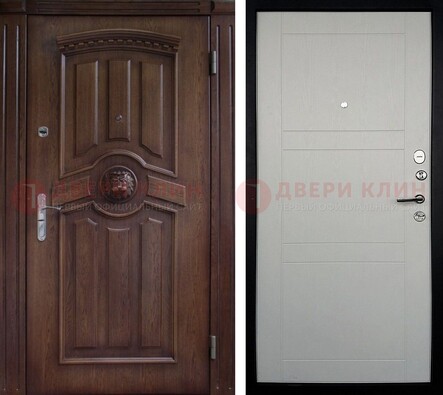 Темная входная дверь с виноритом ДВТ-216 в Пушкино