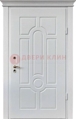 Белая уличная дверь с виноритом для дома ДВТ-247 в Пушкино