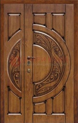 Коричневая входная дверь с виноритом ДВТ-5 в Пушкино