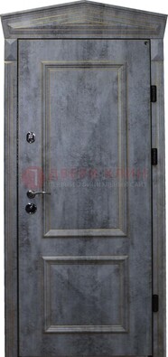 Серая железная уличная дверь с виноритом ДВТ-60 в Пушкино