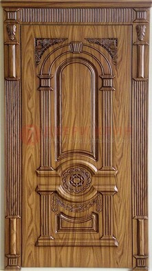 Коричневая металлическая дверь с виноритом ДВТ-61 в Пушкино