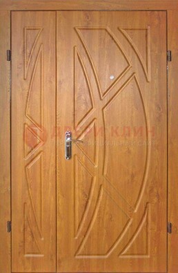 Полуторная металлическая дверь с МДФ золотой дуб ПЛ-17 в Пушкино